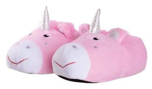 Childrens Pink Unicorn Plush Slippers | Gift for Her | Christmas - Pink