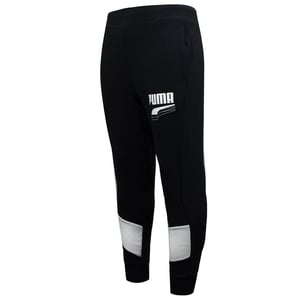 Puma Rebel Block Stretch Waist Bottoms Black White Mens Track Pants 582742 01