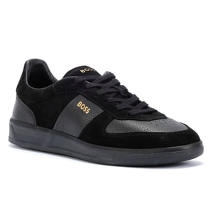 Boss Brandon zwart suède/leren herentrainers