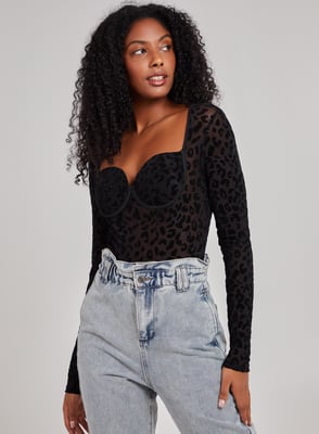 Long Sleeve Bustier Bodysuit