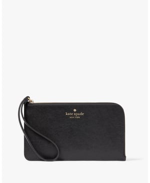 Lucy Saffiano Leather Medium L-Zip Wristlet