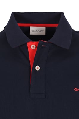 Gant Contrast Collar SS Polo Shirt Evening Blue