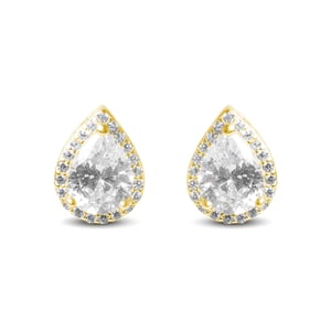 Luxenter, theli oorbellen in 925 sterling zilver en glanzende 18K vergulde zirkonia afwerking