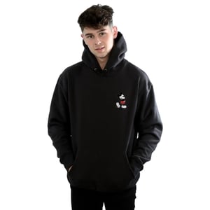 Disney Mens Mickey Mouse Kickin Retro Chest Hoodie (Black)