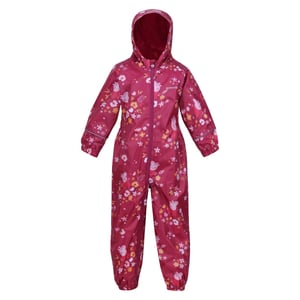 Regatta Barn/Kids Pobble Peppa Pig Puddle Suit (Berry Pink/Autumn)