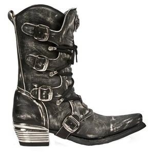 New Rock grijze Dallas leren laarzen voor heren - M.7993-S3