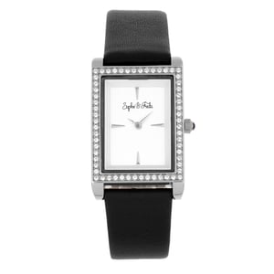 Sophie and Freda Wilmington Leather-Band Watch w/Swarovski Crystals