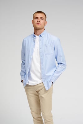 Het originele Performance Oxford Overhemd - Cashmere Blue.
