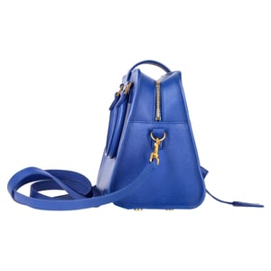 Saint Laurent Baby Monogram Cabas Tote in Blue Leather
