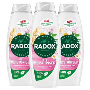 Radox Mineral Therapy Shower Gel Feel Moisturised Mood Boosting Fragrance, 3pk
