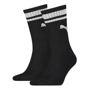Puma Unisex Adult Heritage Stripe Crew Socks (pak van 2) (Zwart/Wit)