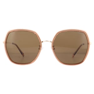 Polaroid Square Womens Pink Bronze Polarized Sunglasses