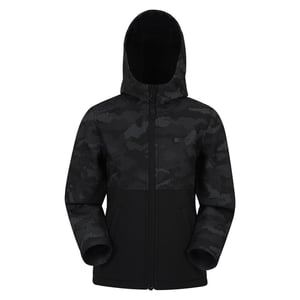 Mountain Warehouse Kinder/Kids Exodus Camo Soft Shell Jas (Zwart)
