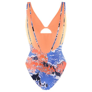 Gymshark Milieuvriendelijk Damesbadpak Blauw/Oranje