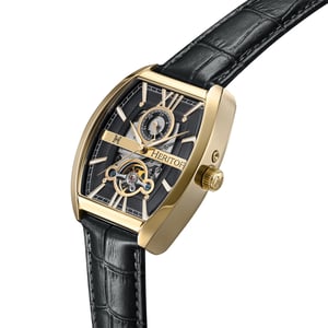Heritor Automatic Masterson Semi-Skeleton Leather-Band Watch