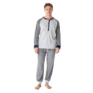 Winterpyjama lange mouw fluweel JJBEP5302 heren