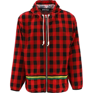 Palm Angels Buffalo geruit windjack rood jack