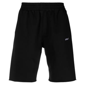 Off-White Scribble Design Black Sweat Shorts