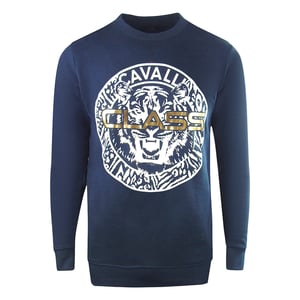 Cavalli Class Large Circle Logo Marinblå Sweatshirt