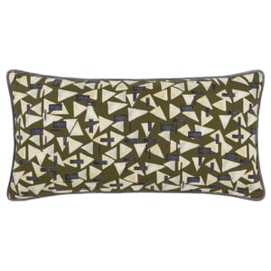Hoem City Geometric Piped Feather Filled Cushion