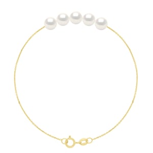 Armband - 5 Echte Gecultiveerde Zoetwaterparels Rond 6-7 mm