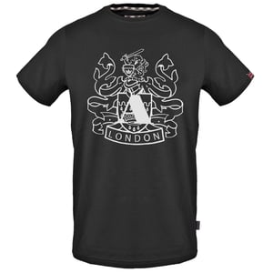 Aquascutum groot schild Aldis logo zwart T-shirt