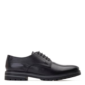 Base London Mens Halsey Waxy Black Derby Shoe