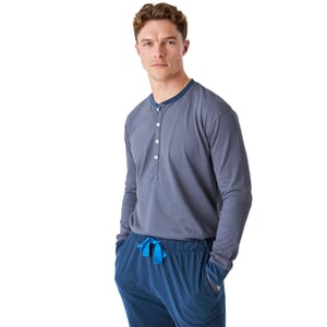 JJB12 Katoenen pyjama met lange mouwen en ronde hals voor heren