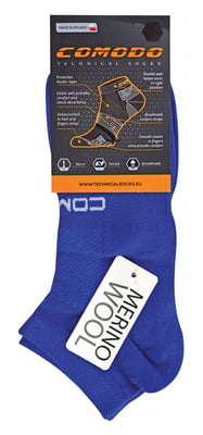 Comodo - Unisex Merino Wool Running Socks | Lightweight Sport Socks - Blue
