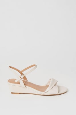 Wide Fit Ranae Soft Twist Low Wedge Heeled Sandals