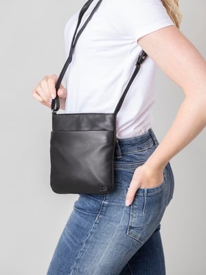 Lowther Leather Cross Body Bag in Black