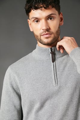 Premium Pure Cotton Half Zip Funnel Jumper