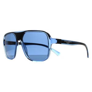 Dolce & Gabbana Square Mens Transparent Blue and Black Dark Blue DG6134 Sunglasses