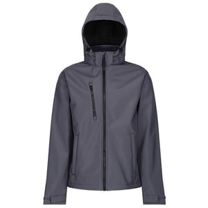 Regatta Venturer Jas met Kap en Zachte Shell Jas voor heren (Afdichting Grijs/Zwart)