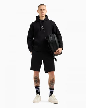 Armani Exchange Heren Geborduurd A|X Centraal Logo Pullover Hoodie