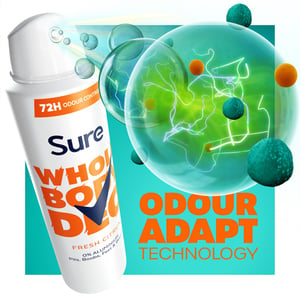 Sure Women Fresh Citrus Whole Body Deodorant Spray Aluminium Free 150ml, 6 Pack