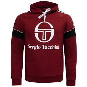Sergio Tacchini Heren Dealtry Hoodie Grafische Logo Trui Bourgondië 38364 650