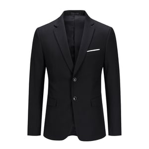 Klassisk svart blazer Tvåknappsblazer