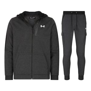 Under Armour Men’s Threadborne Full Zip Fleece Tracksuit Set in Black