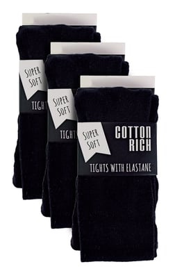 Heat Holders - 3 paar ondoorzichtige schoolleggings voor meisjes - Zwart