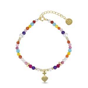 Luxenter 925 Sterling Zilveren Armband met Veelkleurig Kristal in 18K Geel Goud - Nymox