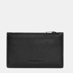 Zip Card Case in Pebbled Leather
