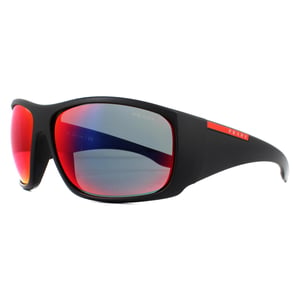 Prada Sport Wrap Mens Black Dark Drey Blue Red Mirror Sunglasses