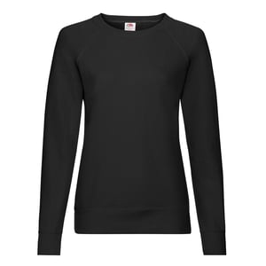 Fruit of the Loom Dames/Dames Lichtgewicht Lady Fit Raglan Sweatshirt (Zwart)
