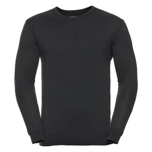 Russell Collectie Heren V-Hals Gebreide Trui (Zwart)