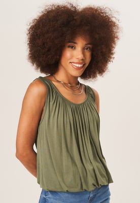 Rouse Neck Oversized Sleeveless Top
