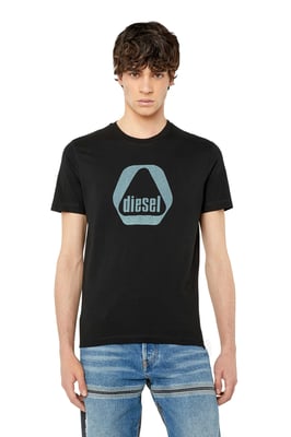 Diesel driehoekig logo zwart T-shirt