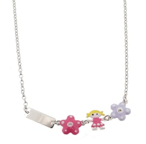 Orphelia 'Dahlia' Kinder 925 Sterling Zilveren Ketting - Zilver ZK-7147