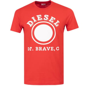 Diesel 1976 Varsity Logo Racing rood T-shirt