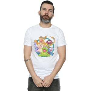 Disney Mens The Muppets Group Circle T-Shirt (White)